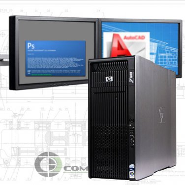 HP Z800 Computer 48GB RAM 256GB SSD + 4 TB K5000 PC for 3D Modeling Rendering