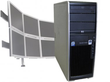 HP XW4600 Dual Core 2.33GHz/4GB RAM/Win10 - 6 Monitor Desktop Computer Tower