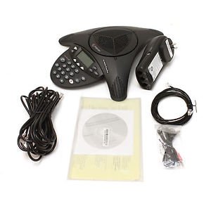Polycom SoundStation2 EX Conference Phone 2201-16200-601 + Wall Module