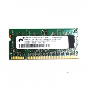 Micron 512MB PC2-5300S Memory Module MT8HTF6464HDY-667B3 204 Pin