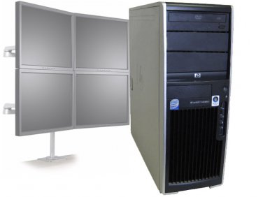 HP XW4600 Workstation Dual Core 2.33GHz/4GB RAM/Win10 - 4 Monitor Computer PC