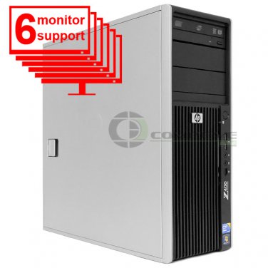 6 Monitor Trading Workstion PC HP Z400 Xeon W3520 2.66Ghz 8GB 1TB Win10 Pro