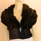 Black Knitted Vest with Fur
