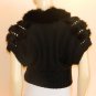 Black Knitted Vest with Fur