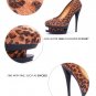 New Brown Leopard 5.1" heels  shoes US7