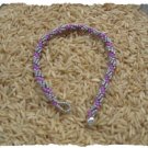 silver and lavender spiral beaded bracelet