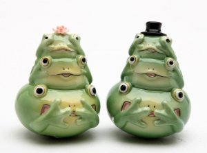 See, Hear and Say No Evil ! Fairy Frog Salt and Pepper