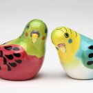 Pink and Blue Parakeet Bird Salt and Pepper