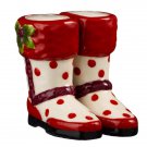 Magnetic Red Polka Dot Boot Shoe Salt and Pepper