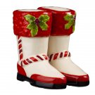 Magnetic Red and White Boot Shoe Salt and Pepper
