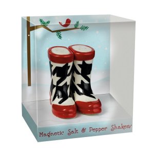 Magnetic Black and White Boot Shoe Salt and Pepper