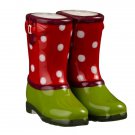 Magnetic Red and Green Boot Shoe With White Polka Dot Salt and Pepper