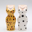 Yellow Leopard Party Dress and White Polka Dot Party Dress Salt and Pepper