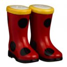 Magnetic Red Polka Dot Jumper RainBoot Shoe Salt and Pepper