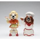Bassett Hound Chef and Poodle Waitress Dog Salt and Pepper