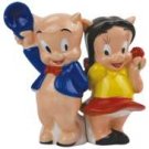 Looney Tune Porky Pig and Petunia Back to Back Salt and Pepper
