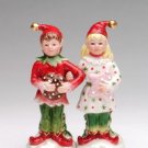 Festive Multi Colored Sugar Plum Elves Salt and Pepper