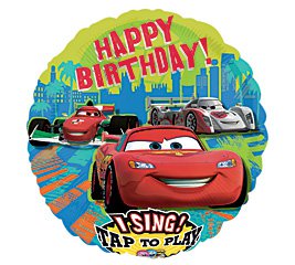 Disney Happy Birthday Car Sing A Tune 28" Foil Balloon Party Supply
