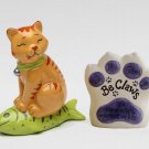 Be Claw - Cat Sit On Fish "You Know What's Important In Life" Salt and Pepper