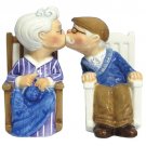 MWAH Elderly Man and Woman Rocking Chair Kissing Salt and Pepper