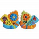 Whimsical Butterflies With Flower Decoration Salt and Pepper