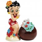 Hawaiian Betty Boop and Pudgy Dog Salt and Pepper