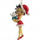 Christmas Betty Boop in Santa Outfit w/ Pudgy Dog Ornament Holiday Decoration