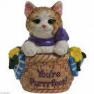 MWAH "You're Purrrfect" Cat on The Basket Salt and Pepper