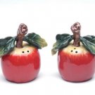 Red Apple With Stem and Leaf Salt and Pepper