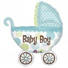 Baby Boy! Polka Dot Baby Buggy 31" Foil Balloon Party Supply