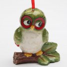 Whimsical Christmas Owl On The Tree Branch Ornament Holiday Decor