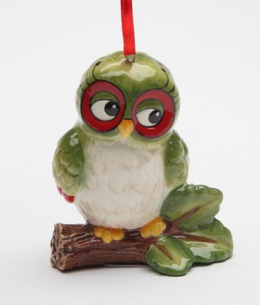Whimsical Christmas Owl On The Tree Branch Ornament Holiday Decor
