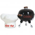 MWAH Chef Hat & BBQ "Kiss The Cook" Salt and Pepper