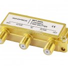 PREMIUM 2 way Coax Cable Splitter F type Screw - 5~2400 MHz (for Video VCR Cable TV antenna)