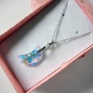 Handmade Sparkling Swarovski Moon Pendant Necklace - AB Crystal Clear