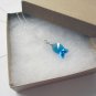 Adorable Swarovski Fish Pendant with Sterling Silver Necklace - Blue-Capri-Summer