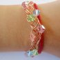 Fascinating handbraided copper bangle with sparkling Swarovski crystal - colorful-bold-fancy