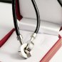 Men's Wrench Tool Black Leather Buckle Lace Necklace
