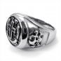 Men's Titanium Crusader Dark Knight Cross Steel Ring