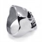 The New Men's Titanium Skeleton Mask Skull Silver Ring