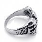 Men's Titanium Steel 3 Skull Silver Guy's Jewelry Ring