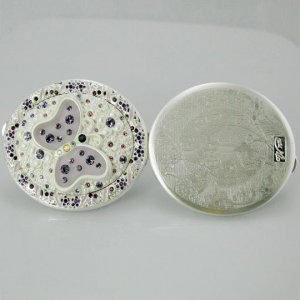 Compact Pocket Silver Mirror Butterfly Graphic for Girl
