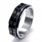 Men's Black Roman Numeral Jewelry Titanium Steel Ring