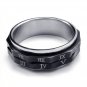 Men's Black Roman Numeral Jewelry Titanium Steel Ring