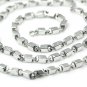 New Men's Titanium Silver Necklace Small Pieced Steel