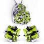 Jewelers Square Cut Natural Olivine Earrings & Necklace
