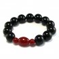 Natural Black & Red Agate Bracelet-14mm