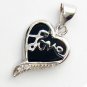 Jewelers Black Love Heart Jade Necklace Earrings Set