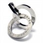 Men's Ring Titanium Diamond Pendant Necklace Concentric