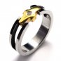 Men's England Diamond Ring Silver Cross GOLD Titanium
